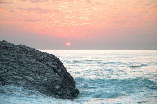 Pink Sunrise Over The Sea