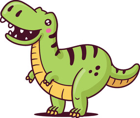 Kawaii t-rex dinosaur cartoon character vector illustration © Zoran Milic