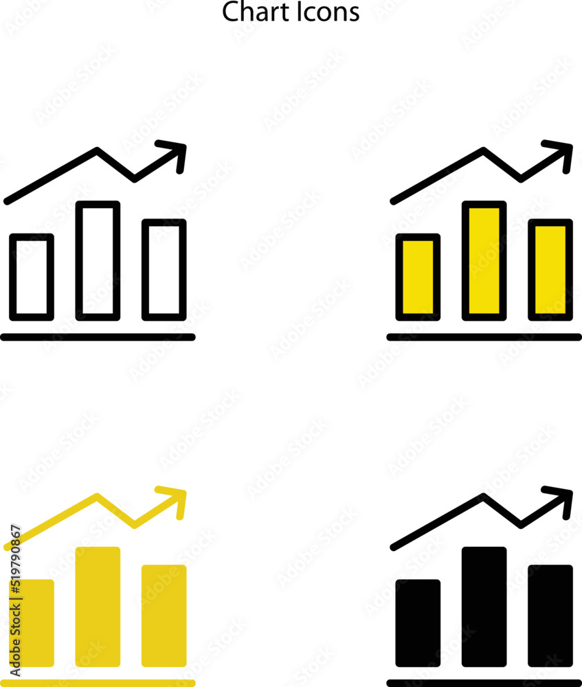 Poster a set of charts and graphs related vector icons for your design with deferent style. graphics and st