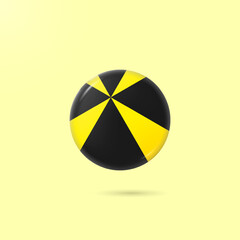 Fototapeta na wymiar Black and yellow line striped in circle icon. Hazard warning sign concept vector.
