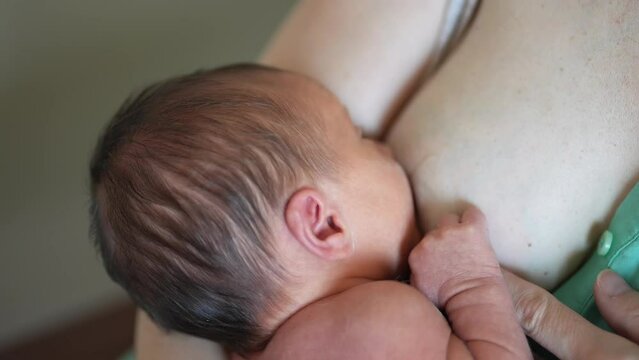 mother breastfeeds baby. newborn sucking a mother breast through a rubber nozzle. motherhood child care concept. mom breastfeeds baby. motherhood, infantry, parent and childhood concept lifestyle