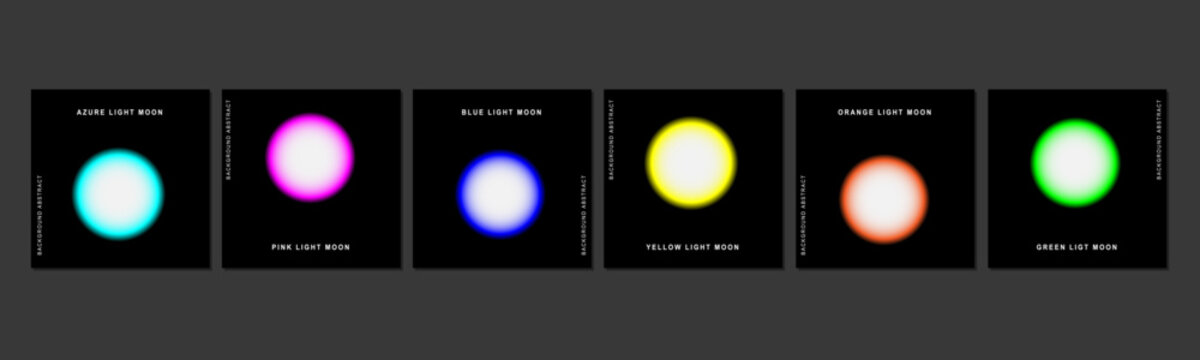 Abstract neon background design. Set of trendy moon light color concept for sosial media post, card, poster, banner, etc. Clean design template