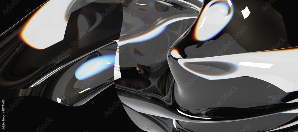 Aufkleber 3d render abstract background. colorful twisted shapes in motion. computer generated digital art for