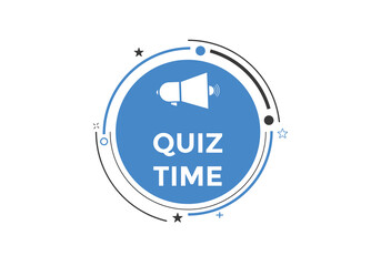 Quiz time Colorful label sign template. Quiz time symbol web banner.
