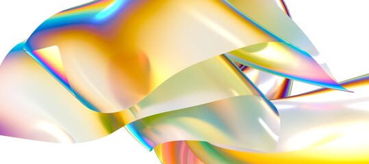 3D render abstract background. Colorful twisted shapes in motion. Computer generated digital art for poster, flyer, banner