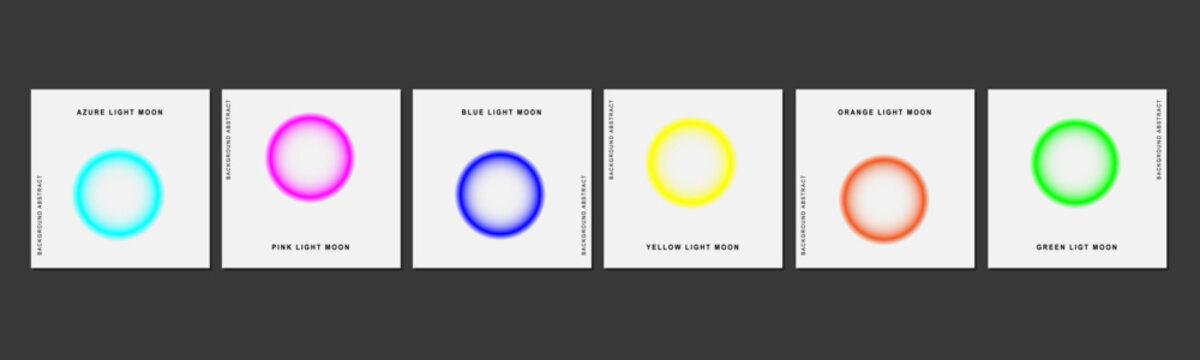 Abstract neon background design. Set of trendy moon light color concept for sosial media post, card, poster, banner, etc. Clean design template