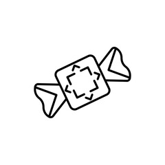 Candy vector icon. Flat linear sweet logo. Candies in thin line style.