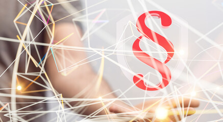 paragraph law sign digital in hand