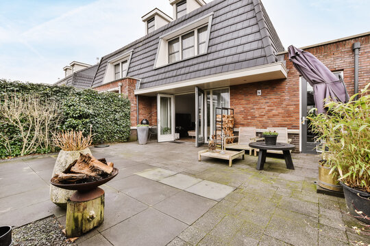 Backyard Of A House With Green Plants