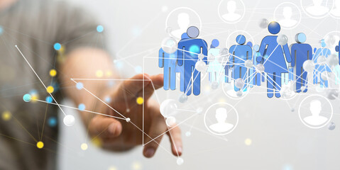 Global network. Blockchain. 3D illustration. Neural networks and artificial intelligence. Abstract