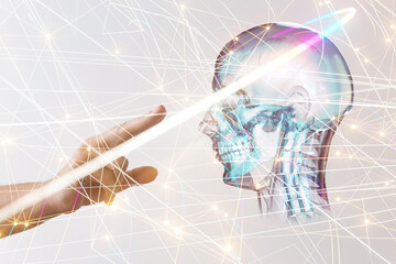 digital medical futuristic interface 3D rendering