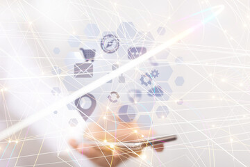 Abstract Futuristic infographic with Visual data complexity