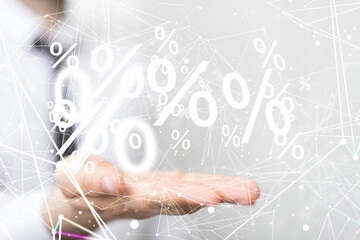 percent shopping digital in hand