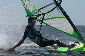 Windsurfing in the Black Sea, Russia.