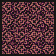 Color truchet tiling connections illustration