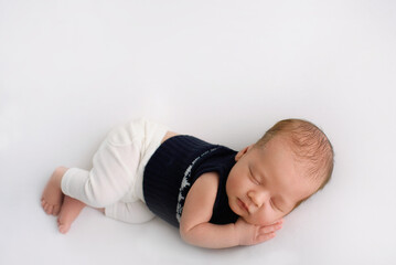 Beautiful newborn baby laughing