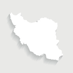 Simple white Iran map on gray background, vector, illustration, eps 10 file