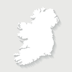 Simple white Ireland map on gray background, vector, illustration, eps 10 file