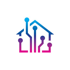 home tech logo vector illustration