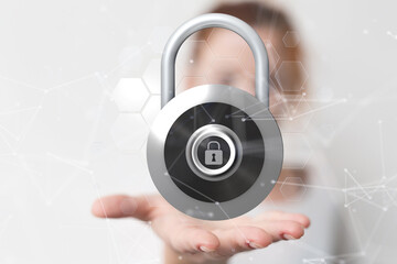 abstract lines with dots over dark background.