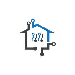 home tech logo vector illustration