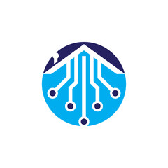 home tech logo vector illustration