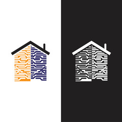 home tech logo vector illustration