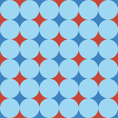Brown blue red circles retro pattern