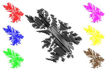 Fototapeta na wymiar Santa Ines island ( Republic of Chile, South and Latin America, Tierra del Fuego archipelago) map vector illustration, scribble sketch Santa Ines map