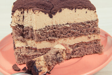 Tasty tiramisu cake for different occasions. Delicious dessert