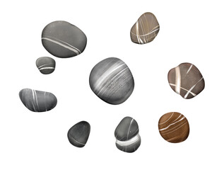 Digital illustration. Clip art. Sea stones. Drawn in Photoshop.