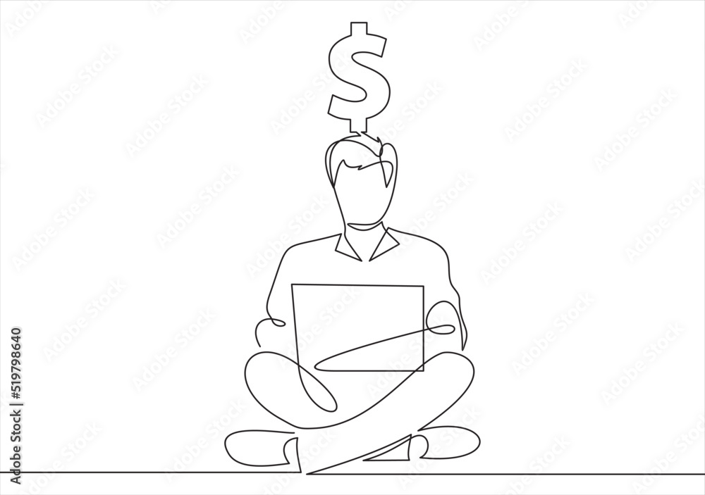 Poster hands using laptop keyboard with dollar sign. online banking, technology, data and finance concept.c