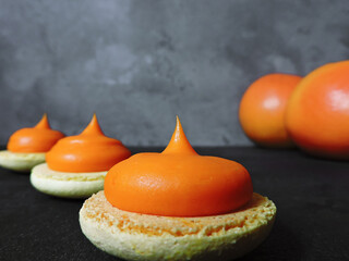 homemade pasta lids with orange jam inside