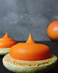 homemade pasta lids with orange jam inside
