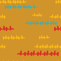 Stitch shape lines simple abstract repeat seamless pattern. Vector illustration. Hand drawn elements. Simple abstract sweater pattern.