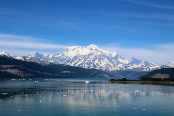 View of Mount Saint Elias from the Icy Bay, Alaska, United States   