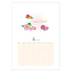 June calendar with the most beautiful roses