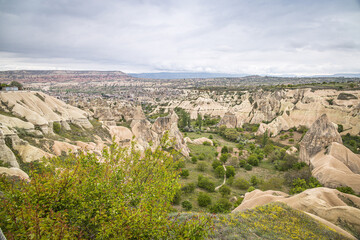 Fototapeta na wymiar View of Goreme Valley from Hisaralti Panorama, Nevşehir, Cappadocia, Turkey