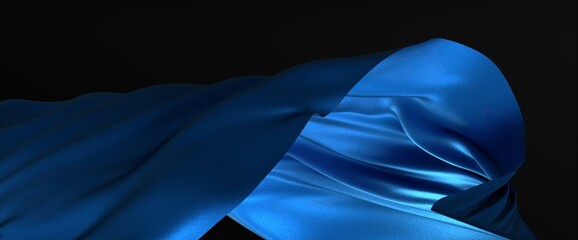 abstract blue and navy blue wave background, 3d rendering wavy wallpaper