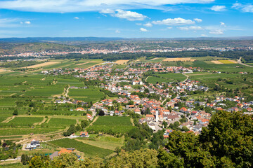Fototapeta na wymiar Wachau valley. Krems district. View from the hill on which stand