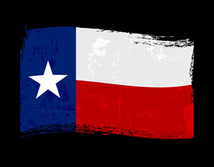 texas grunge flag, vector illustration 