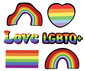 set of rainbow symbols 