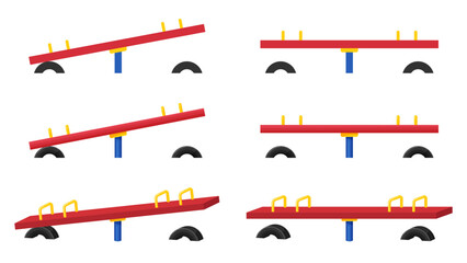 シーソーのイラスト素材セット