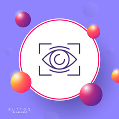 Obraz premium Iris scanning line icon. Eye, biometry, scanner, privacy, recognize, id confirmation, face, unlock, frame, private information, dna. Biometrics concept. Vector line icon for Business and Advertising