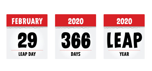 Happy Leap day or leap year slogan. Calendar page 29 February, month 2024 or 2028 and 366 days. 29th Day of february, today one extra sale day. line pattern banner. Fun vector icon or symbol