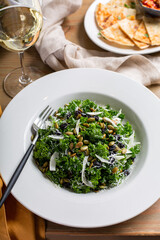 Fall kale salad with fennel and pumpkin seeds