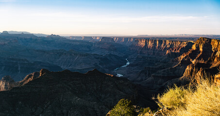  Grand Canyon Sunset Panorama with Colorado River, Arizona