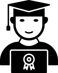 Unique Student Holding Degree Vector Icon