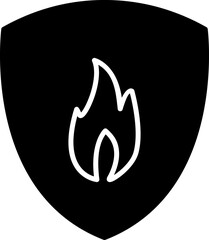 Unique Fire Shield Vector Icon