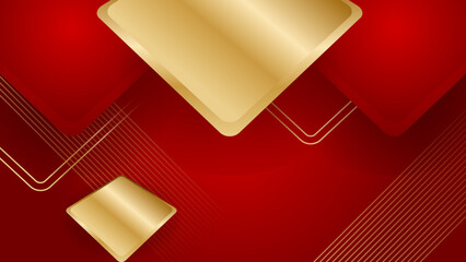 Abstract luxury red and gold background. Abstract background with modern trendy fresh color for presentation design, flyer, social media cover, web banner, tech banner